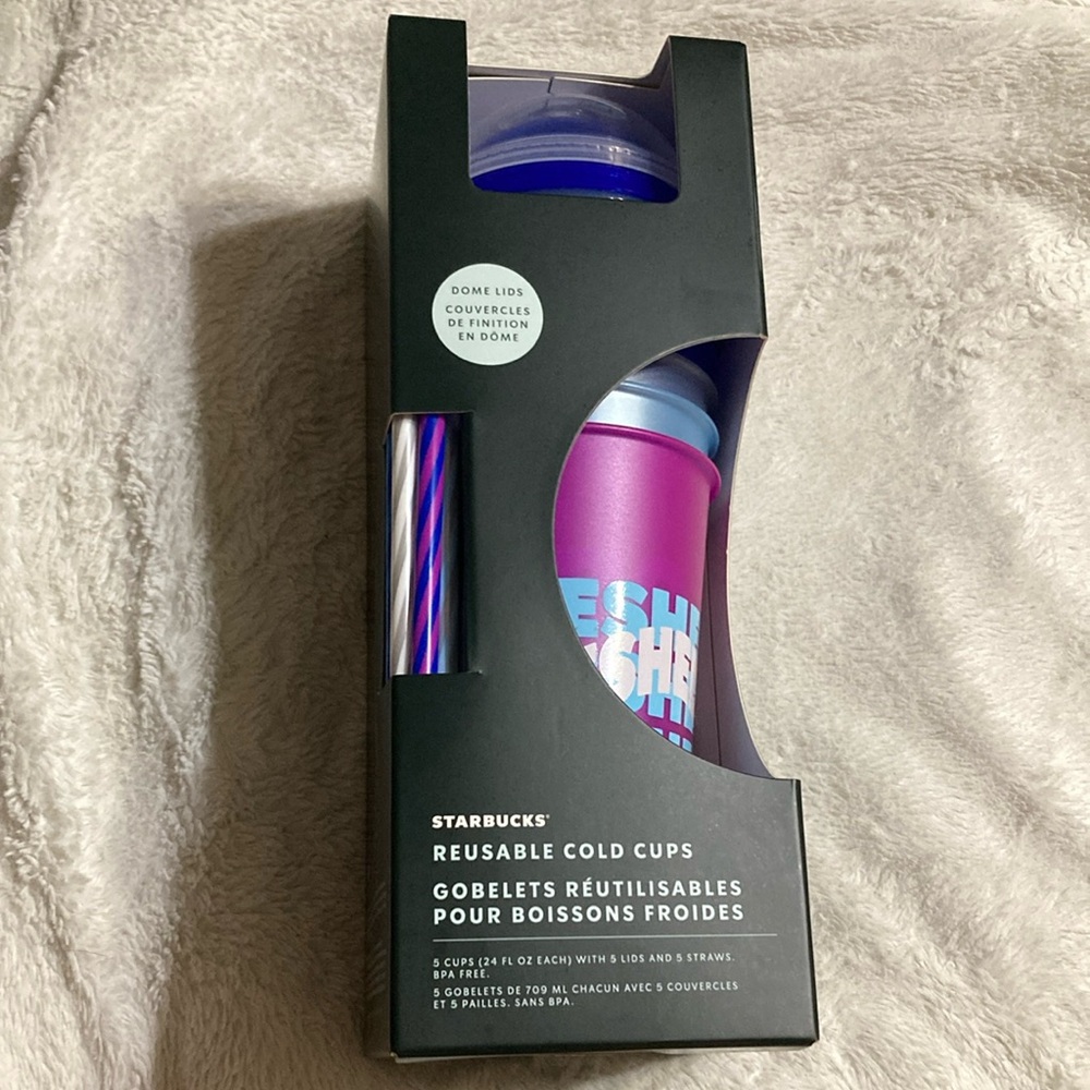 NIB Starbucks Summer 2024 Dome Lid Reusable Cups